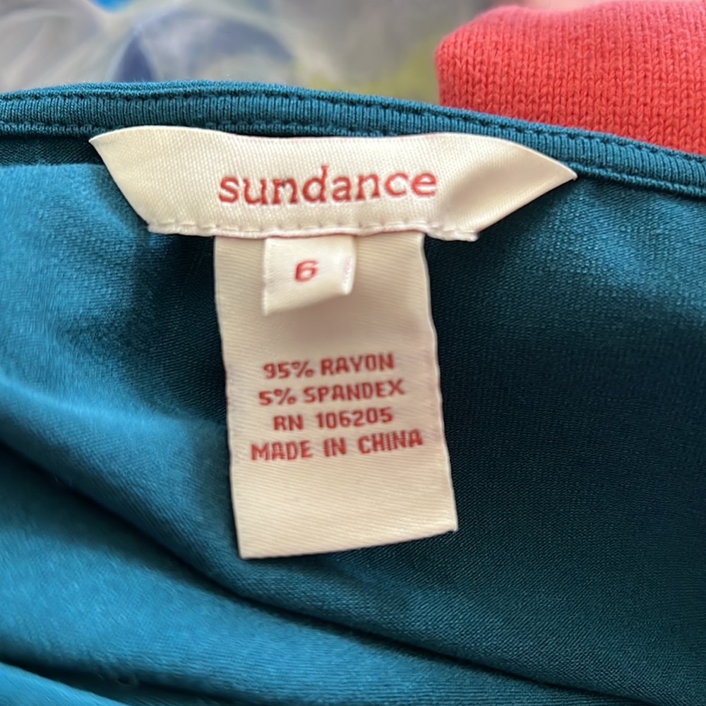 Sundance Teal Dress Sz 6 - Picture 5 of 6